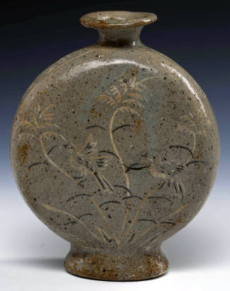 Flask with Waterfowl and Plant Decoration