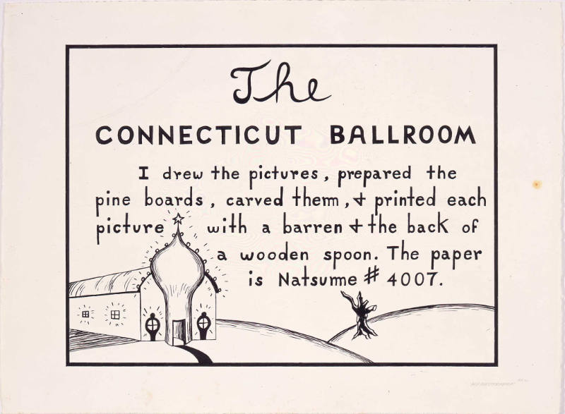 Preparation drawing for The Connecticut Ballroom: Title/Colophon Page