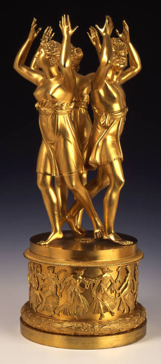Table Centerpiece (Surtout de table): Two Dancing Maidens and a Youth