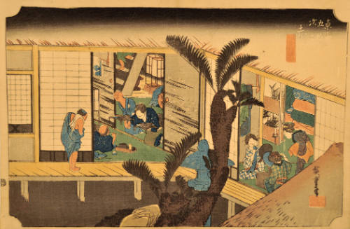 Akasaka, Inn with Serving-Maids (Akasaka, ryosha shofu no zu)