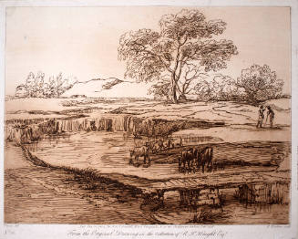 Landscape with Drinking Cattle