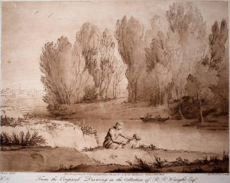Landscape with Man and a Dog by a River