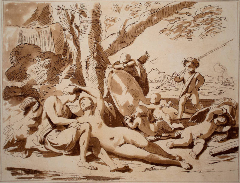 Mars and Venus, Amorini (after Nicolas Poussin)