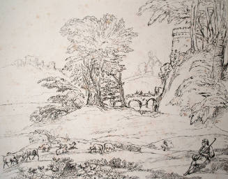 Landscape With Shepard and Flock in the Foreground...