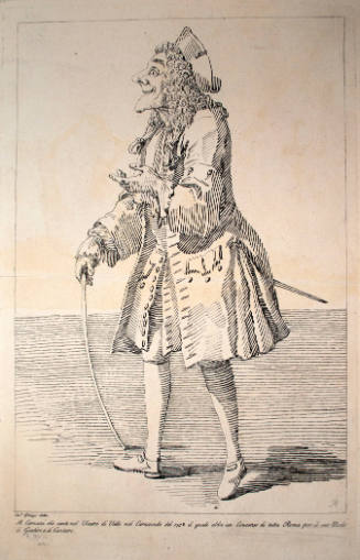 Caricatures, The Actor Carnacci (after drawing by Pier Leone Ghezzi)