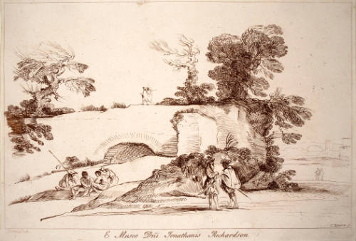 Landscape with Overgrown Ruined Bridge (after Guercino)