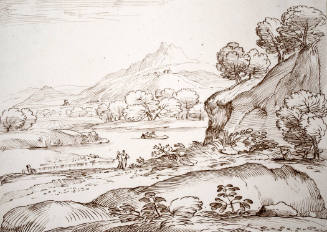 River Scene with High Mountains in the Distance (after Giovanni Francesco Grimaldi)