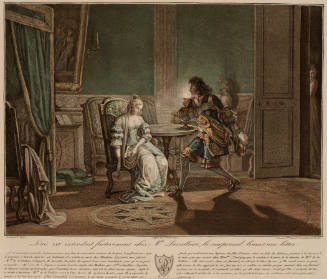 Louis XIV introduit furtivement chez Mlle. de la Vallière, la surprend lisant une lettre