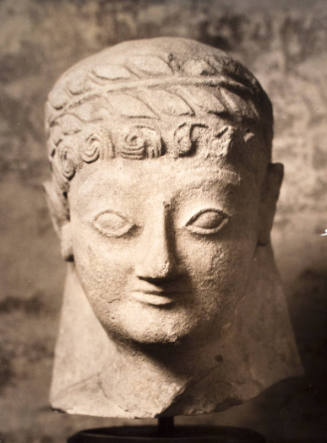 Greek Archaic Head, with Laurel Wreath