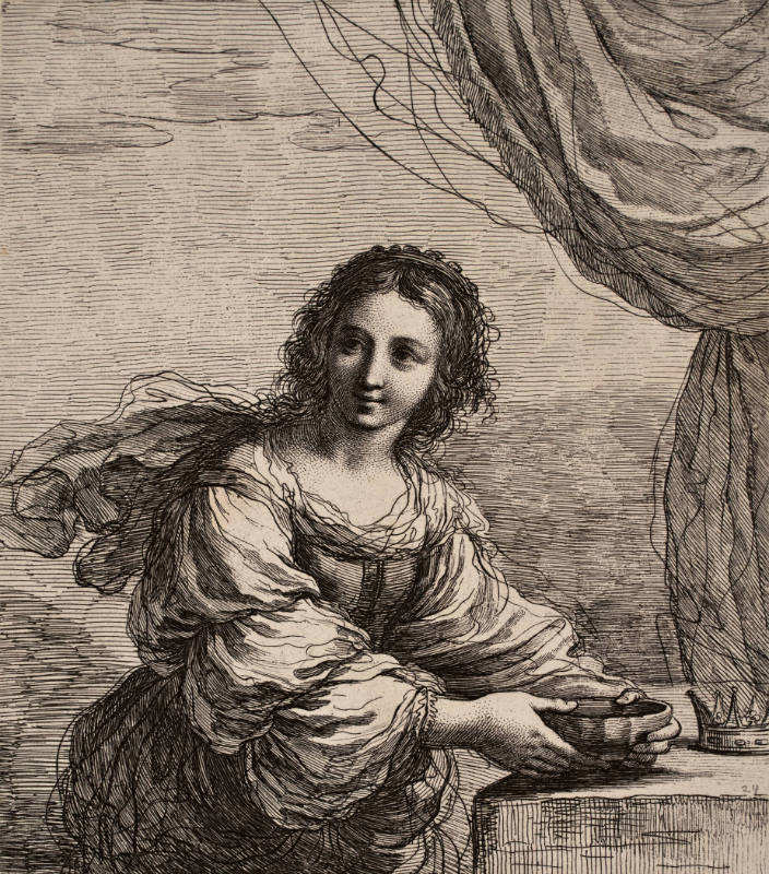Young Queen Carrying a Dish (after Guercino)