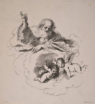 God the Father and Two Angels (after Guercino)
