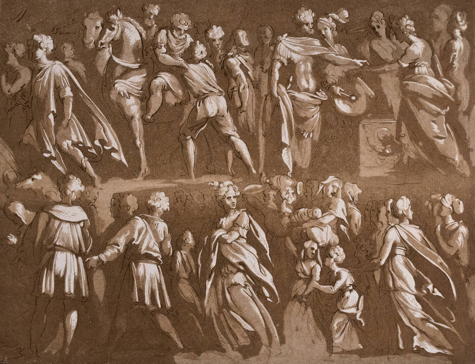 Procession, in Two Rows (after Polidoro da Caravaggio)