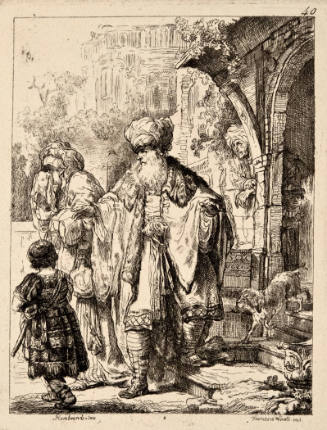 Abraham Casting Out Hagar and Ishmael (after Rembrandt)