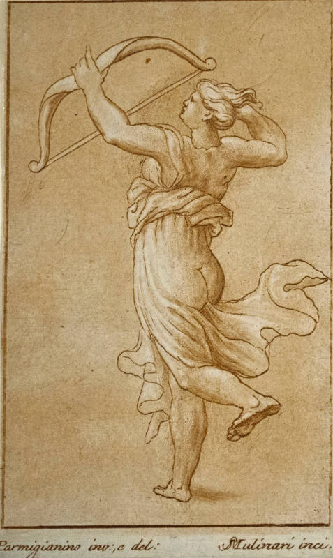 Winged Female with Two Swords (after Parmigianino)