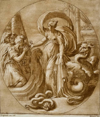 Circe and Ulysses (after Parmigianino)
