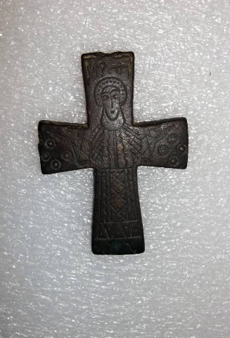 Half of a Pectoral Reliquary Cross; The Virgin