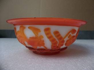Bowl with Goldfish and Aquatic Plants Decoration
