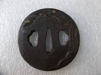 Tsuba (Relief of Mountain, Incised Waterfall and Stream)