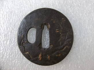 Tsuba (Relief of Two Figures in Landscape)