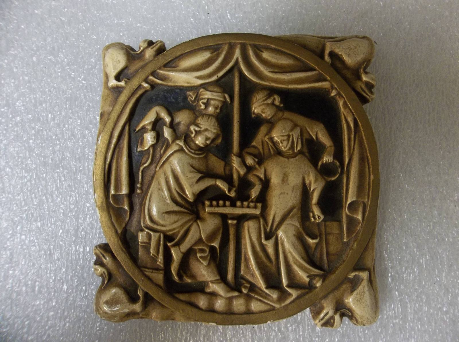 Mirror Back Showing Aristocrats Playing a Board Game (reproduction)