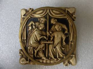 Mirror Back Showing Aristocrats Playing a Board Game (reproduction)