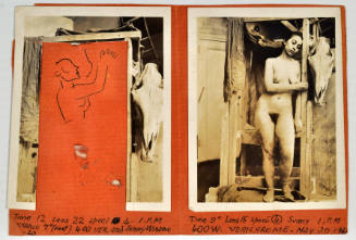 Untitled (Standing Nudes--2 photos, 1 cut out with ink drawing)