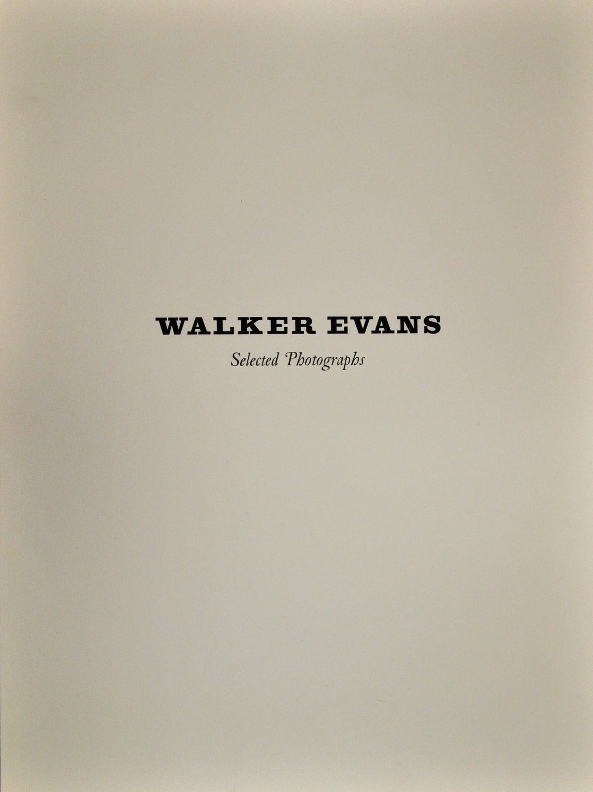 Portfolio: Walker Evans: Selected Photographs