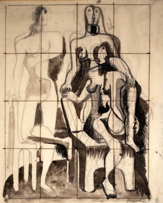 Two Standing and One Seated Figure