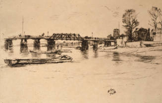 River Scene at Bridge (after James Abbot McNeill Whistler)