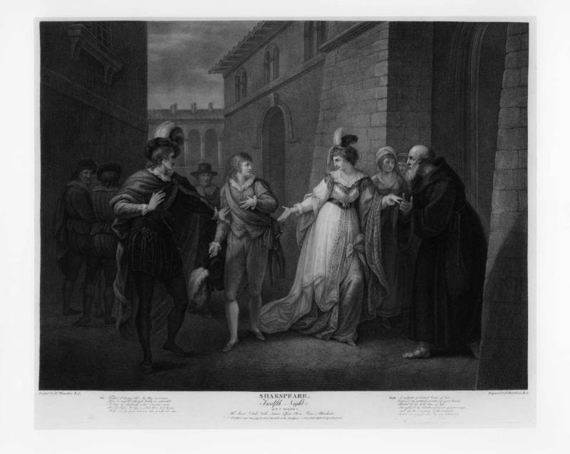 Boydell's Illustrations of Shakespeare, Vol. I: Twelfth Night, Act V, Scene I (after William Hamilton)