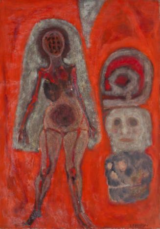 Female Personage and Three Heads