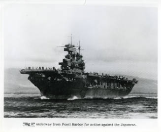 "Big E" underway from Pearl Harbor for action against the Japanese.