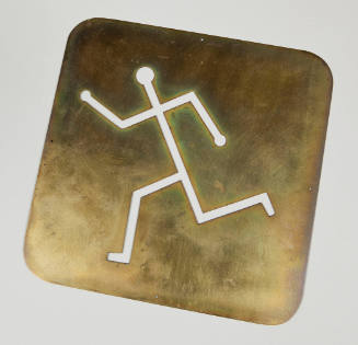 Untitled (brass stencil-stick figure)