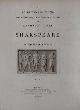 Boydell's Illustrations of Shakespeare, Vol. I: Title Page with Vignette in the Title, Coriolanus, Act II, Scene I (after Anne Seymour Damer)