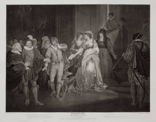 Boydell's Illustrations of Shakespeare, Vol. I: All's Well That Ends Well, Act V, Scene III (after Francis Wheatley)