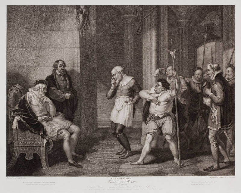 Boydell's Illustrations of Shakespeare, Vol. I: Measure for Measure, Act II, Scene I (after Robert Smirke)