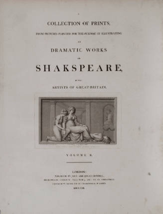 Boydell's Illustrations of Shakespeare, Vol. II: Title Page with Vignette in the Title, Antony and Cleopatra, Act V, Scene II (after Anne Seymour Damer)