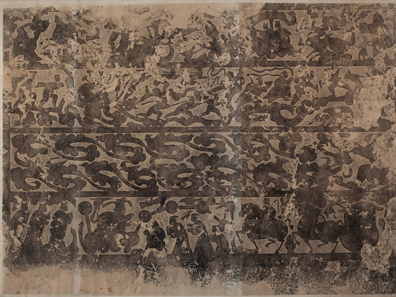 Rubbing from Wu Liang Ci: Section of a Carved Wall from the Wu Family Shrines, Rear Group no. 4