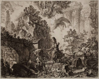 Frontispiece to the Views of Rome (Vedute di Roma): Ruins with Statue of Minerva