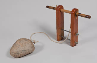 Wooden and stone hand crank: made by HCW as an exercise machine in the Connecticut studio