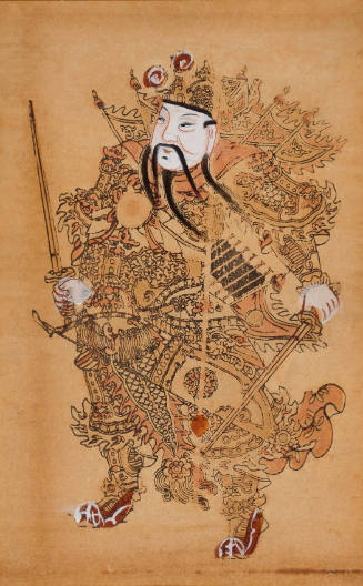 Warrior with Swords and Bow and Arrows in Full Battle Dress