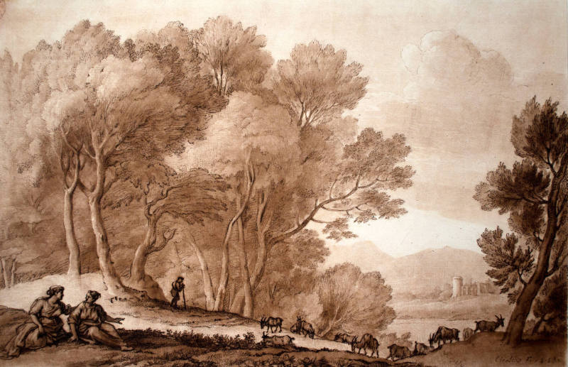 Landscape with Resting Women, Herdsmen, and Goats (after Claude Lorrain)