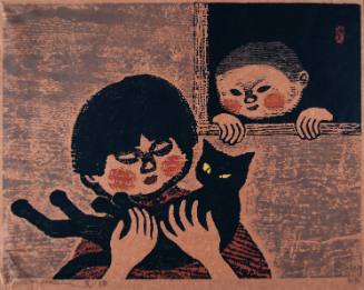 Two Children with Cat