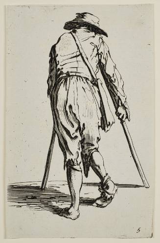 A Beggar on Crutches Wearing a Hat, Seen from Behind (Le mendiant aux béquilles coiffé d'un chapeau et vu de dos)