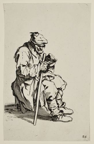 An Old Seated Beggard Eating (Le Gueux assis et mangeant)