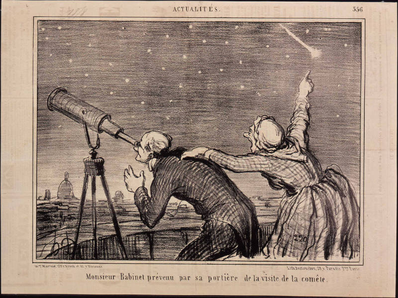 "Monsieur Babinet prévenu par sa portière de la visite de la comète" [Mr. Babinet warned by his concierge of the arrival of the comet]