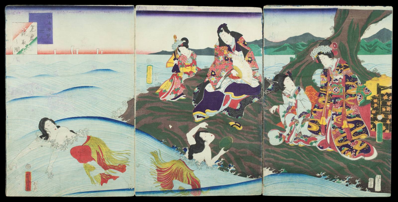 Hikaru-gimi awabi-tori no zu (Lord Genji Gathering Abalone)