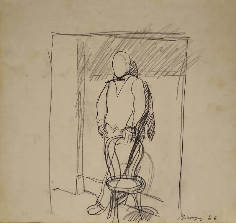 Untitled (study for a portrait of Dennis Adrian with chair)