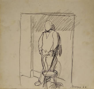 Untitled (study for a portrait of Dennis Adrian with chair)