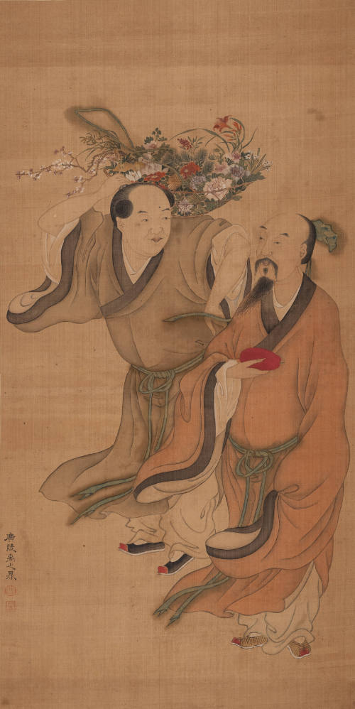 Two Figures, (in the style of Yu Zhiding [Yü, Chih-ting] (1647-1705)
